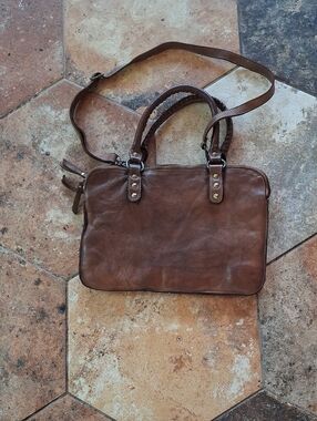 Costanza Rota Classic Brown ItalianLeather Satchel Handbag